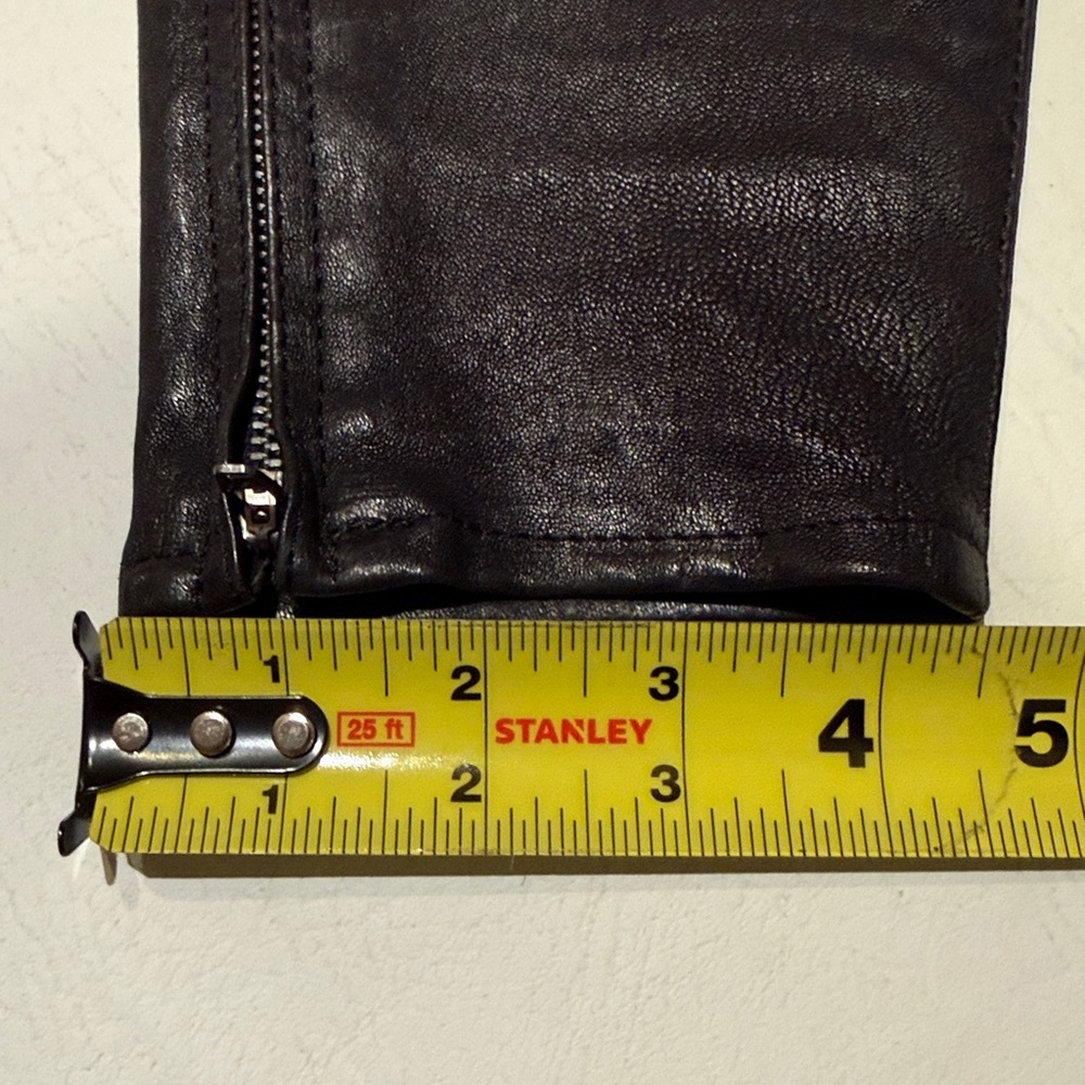 J Brand Black Leather L8001 Skinny Pants with ankle zip, Size 26 - Picture 7 of 15